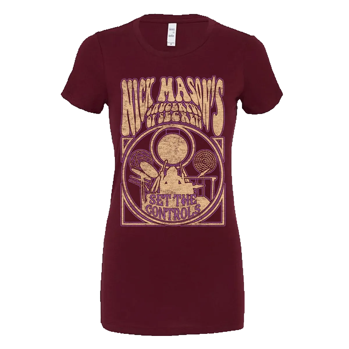 Gong Silhouette Ladies Dark Red T-Shirt